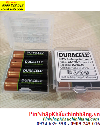 Duracell AA2500mAh, Pin sạc AA 1.2v NiMh Duracell AA2500mAh HR6 chính hãng (Box 04viên) /B.hành 06 tháng